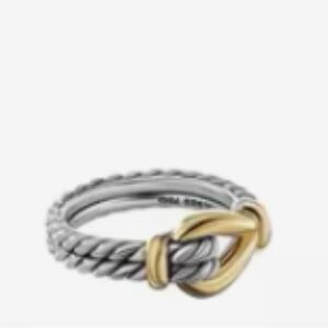 Sterling Silver Two-Tone Knot Ring 7